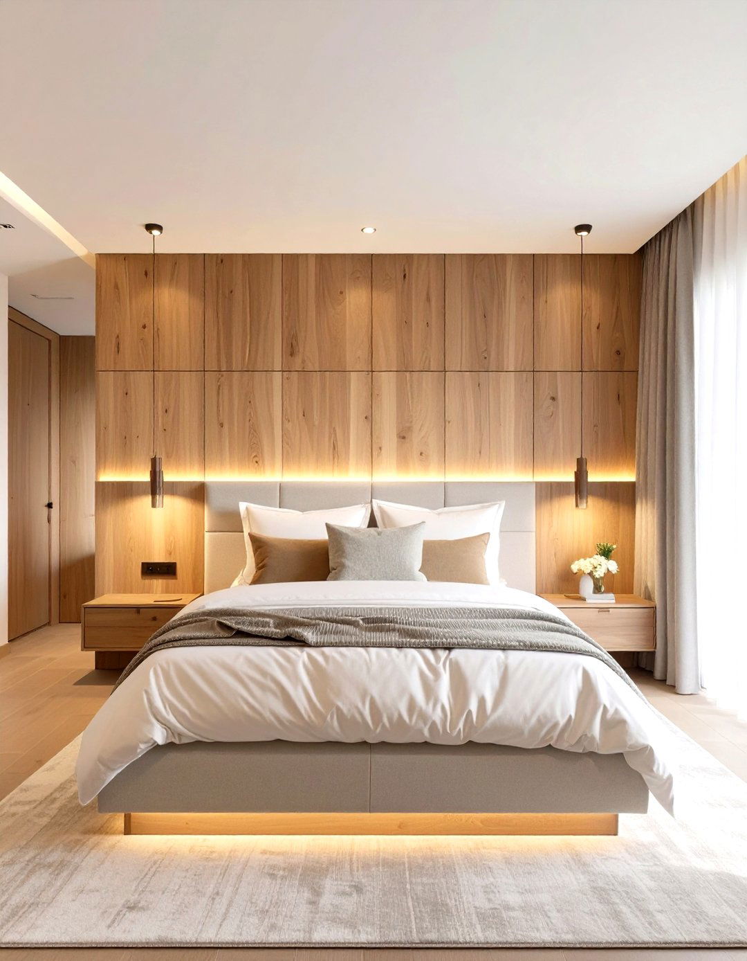 Integrated Headboard Wall - 30 master bedroom ideas modern