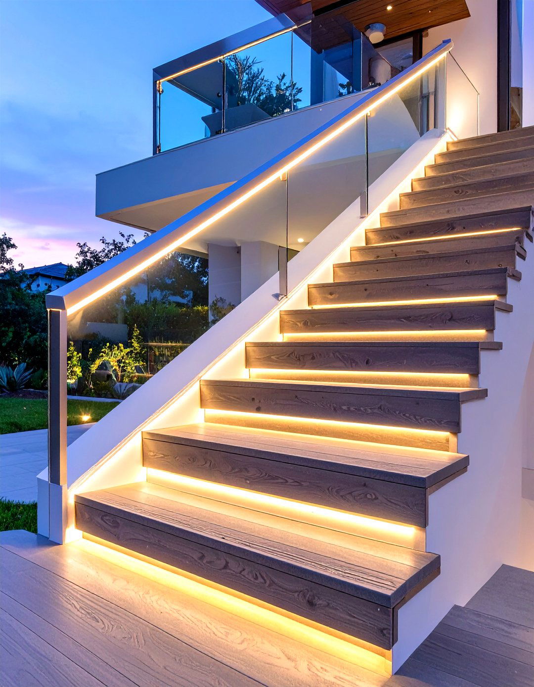 Integrated LED Lighting Stairway Railing - 30 stairway railing ideas