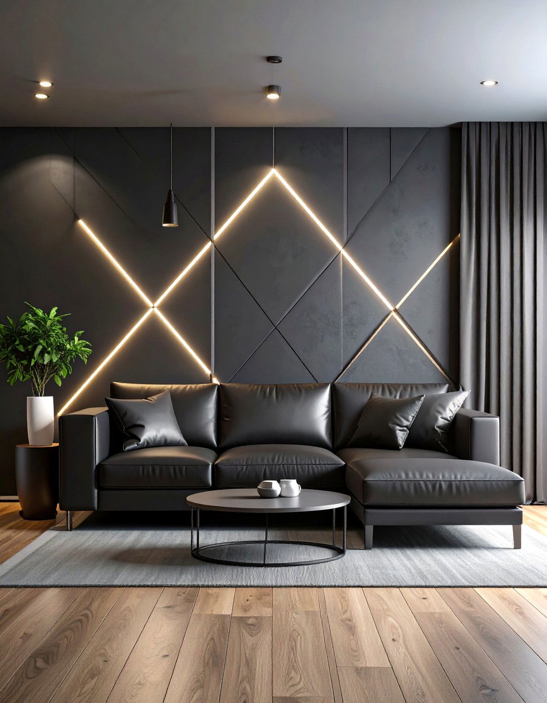 Integrated LED Lighting as Art - 30 elegant living room wall decor ideas