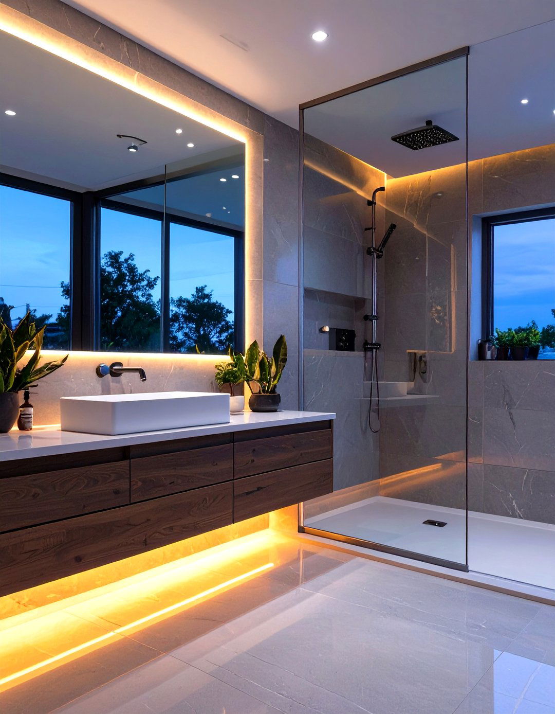 Integrated LED Mood Lighting - 30 ultra modern modern luxury bathroom design ideas
