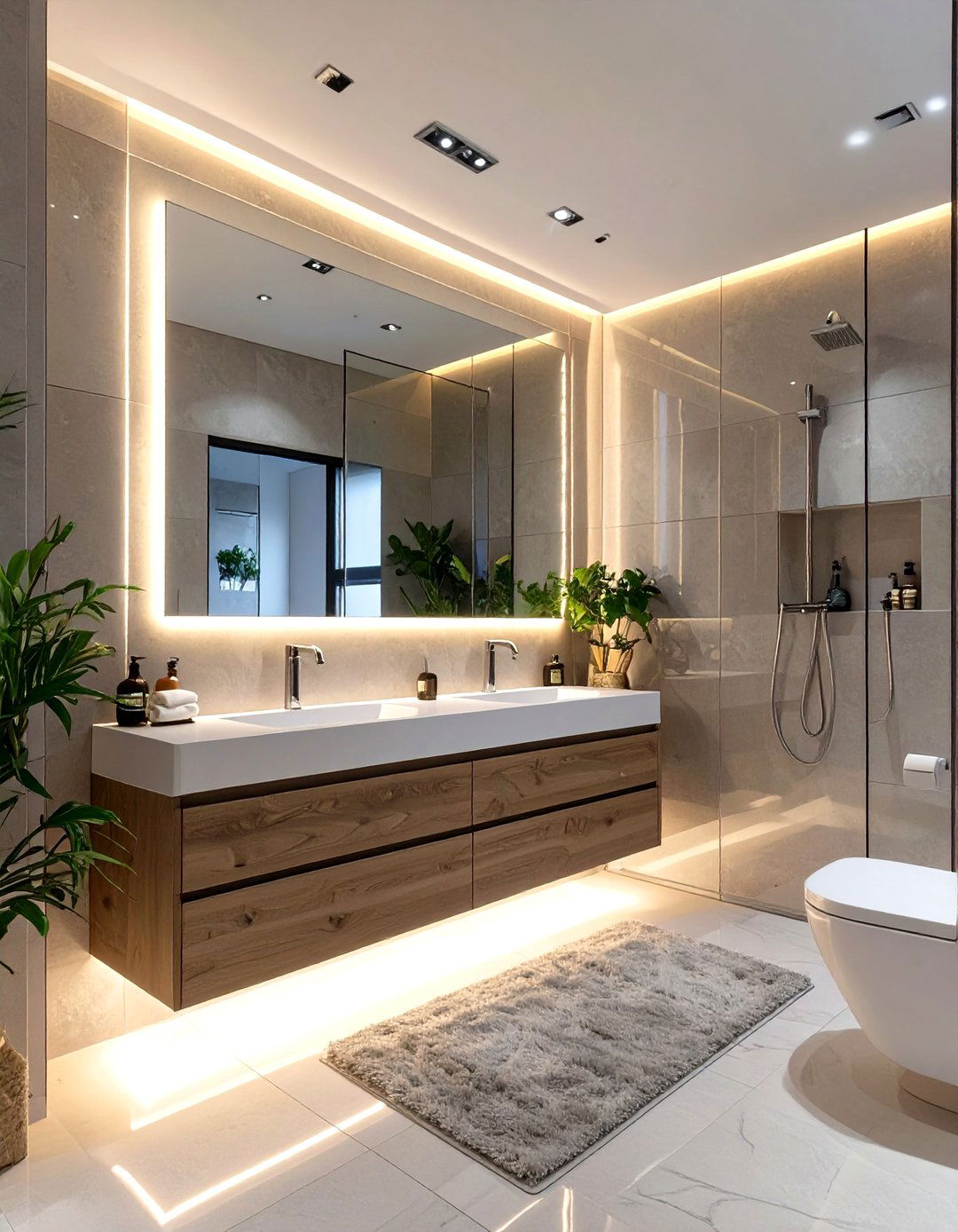 Integrated Lighting Bathroom - 30 modern bathroom decor ideas