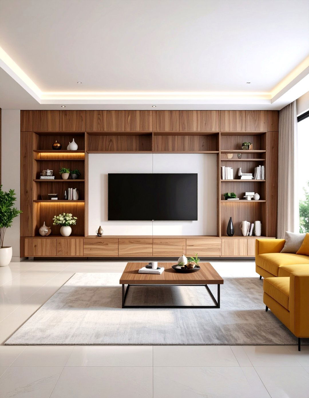 Integrated Media Living Room Wall Unit - 30 living room feature wall ideas