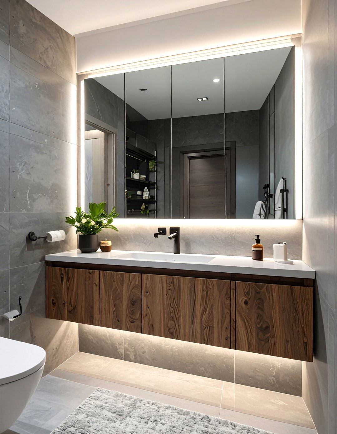 Integrated Mirror Cabinet Lighting - 30 bathroom lighting ideas