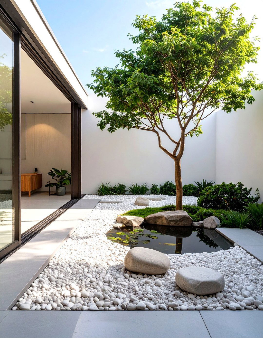Integrated Nature Minimalist Courtyard - 30 minimalist home design ideas