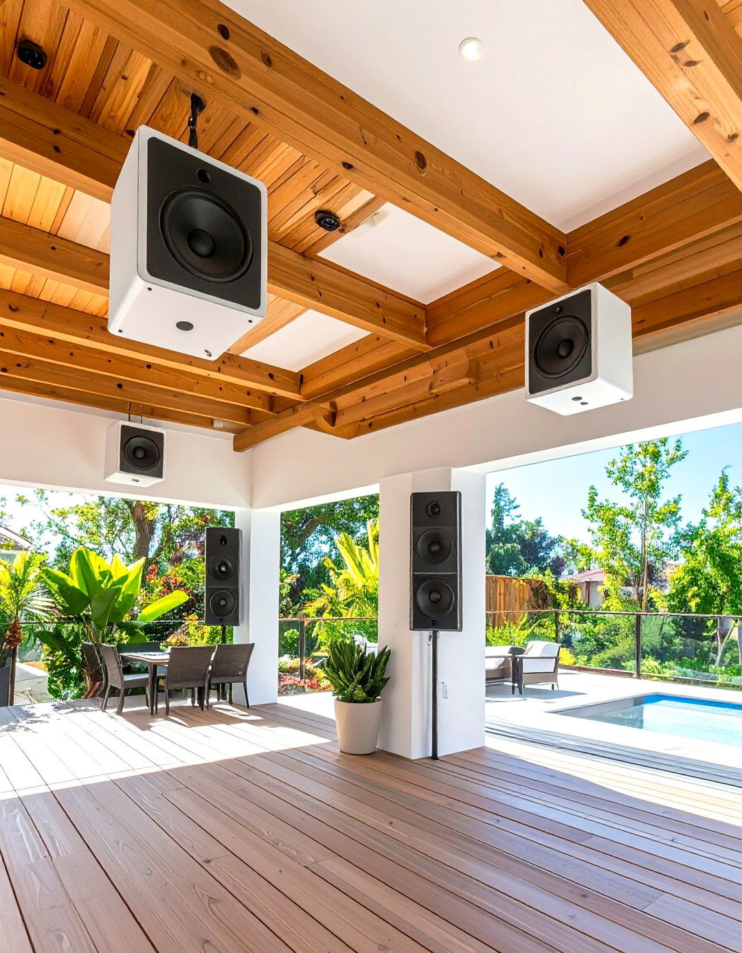 Integrated Outdoor Speaker Ceiling - 30 patio ceiling ideas