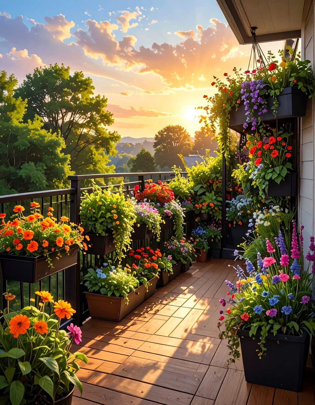 Integrated Planter Box Deck Railing - 30 metal deck railing ideas