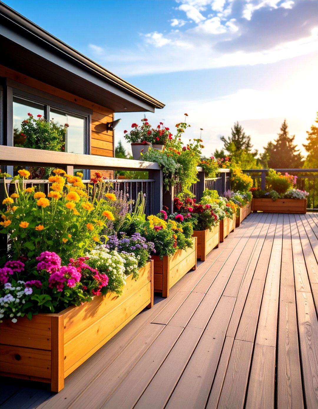 Integrated Planter Box Railing - 30 deck railings ideas