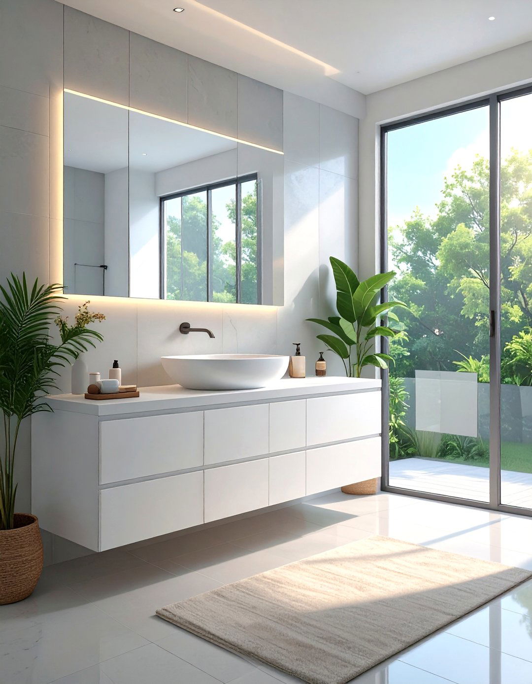 Integrated Sink and Countertop Bathroom Cabinet - 30 bathroom cabinet ideas