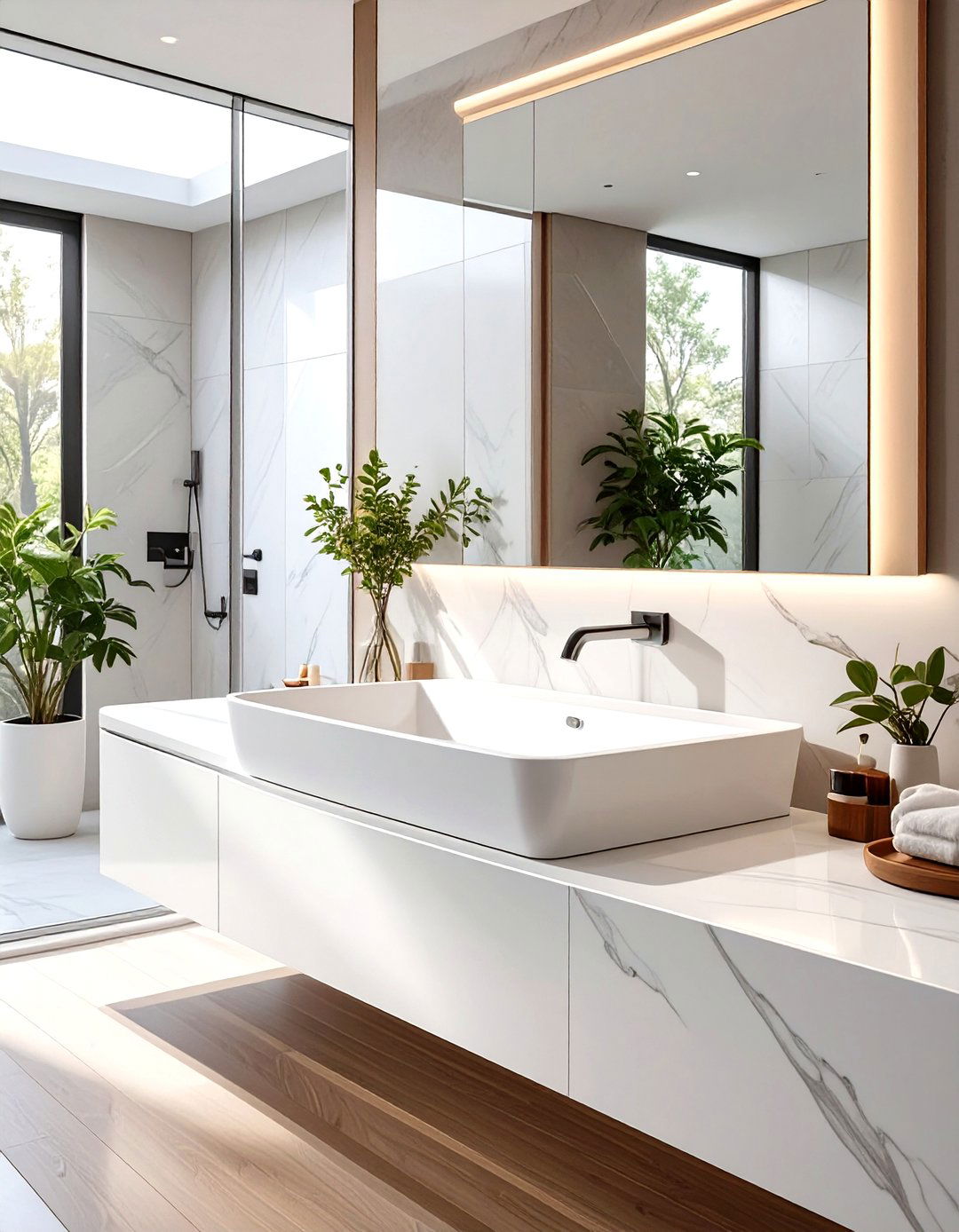 Integrated Sink and Countertop Unit - 30 small half bathroom ideas