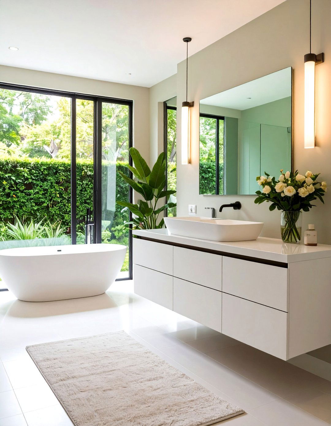 Integrated Sink and Countertop in a Bathroom - 30 12 bathroom ideas