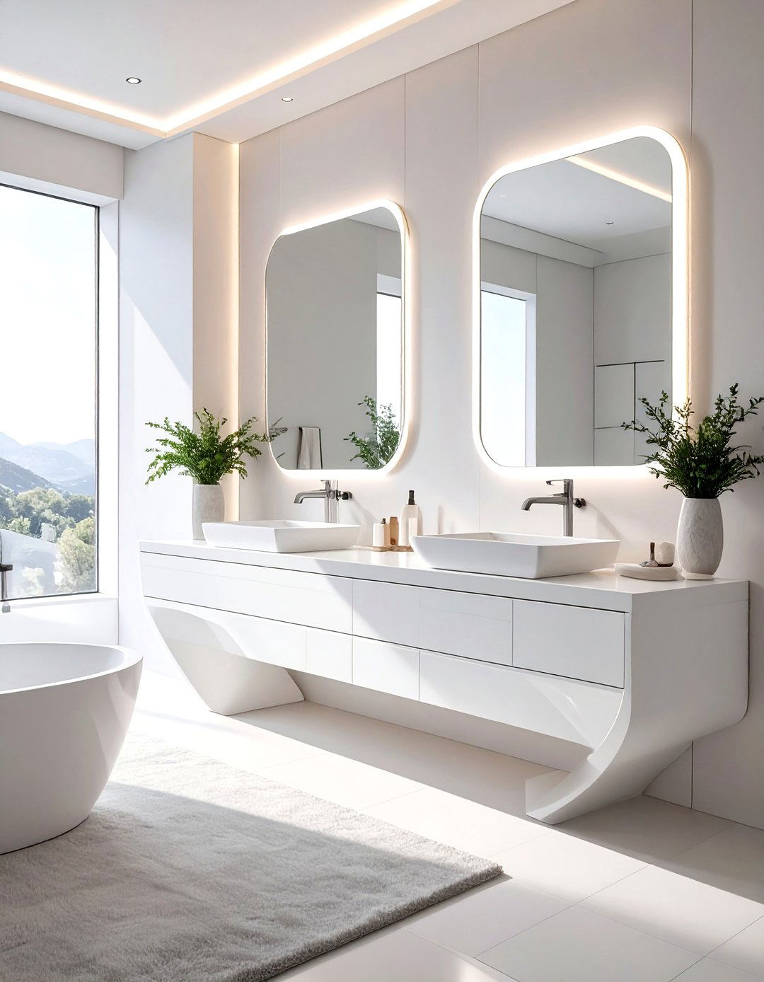 Integrated Sink and Mirror Unit - 30 bathroom mirrors ideas