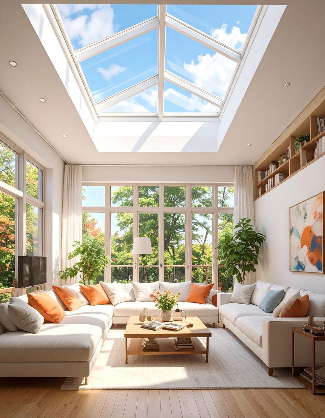 Integrated Skylight Design - 30 ceiling ideas for living room
