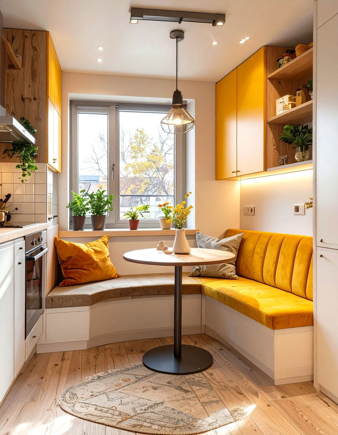 Integrated Small Kitchen Dining Nooks - 30 small kitchen trends 2025