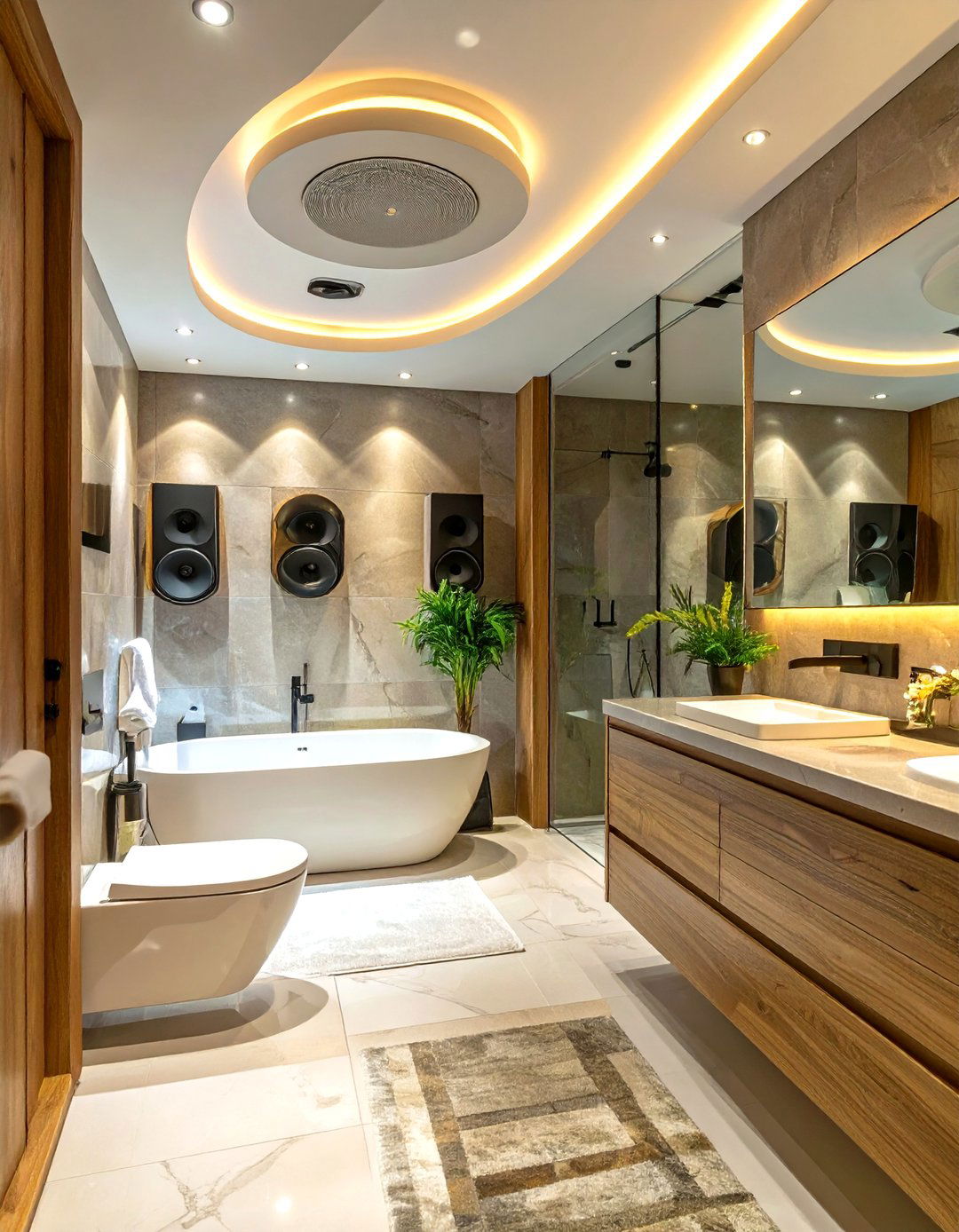 Integrated Sound System - 30 ultra modern modern luxury bathroom design ideas