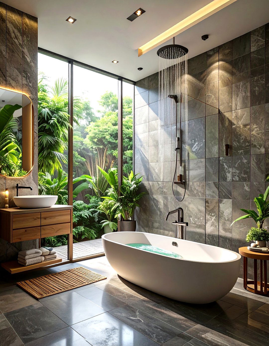 Integrated Tub and Shower within a Wet Room - 30 shower and tub ideas