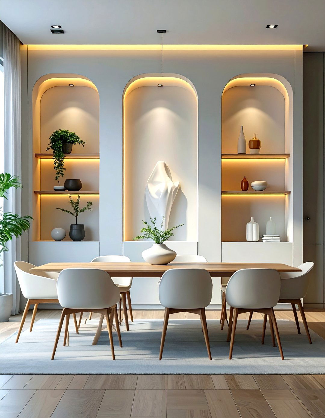 Integrated Wall Niche Shelving - 30 dining room storage ideas