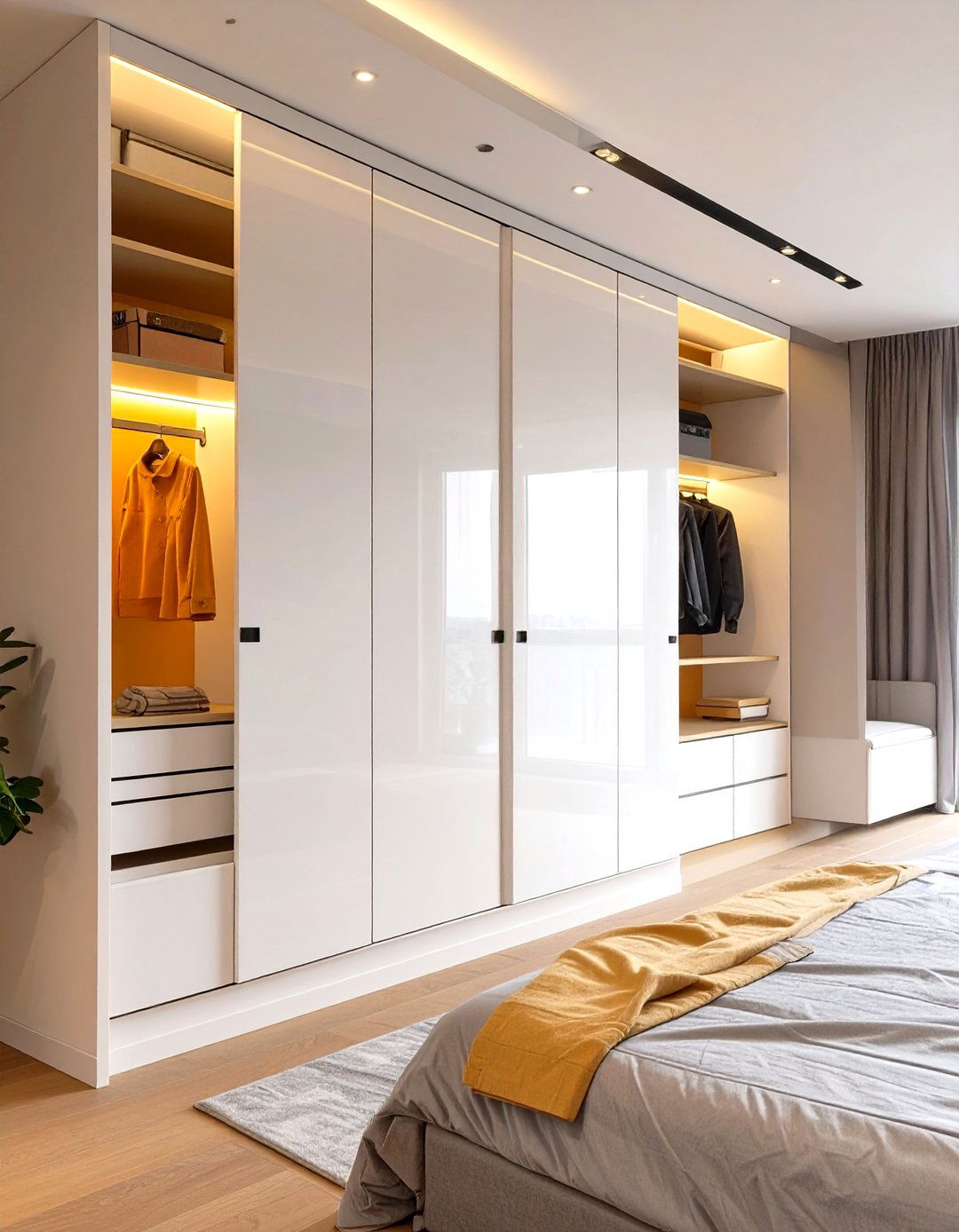 Integrated Wardrobe with Flat Panel Doors - 30 simple bedroom ideas