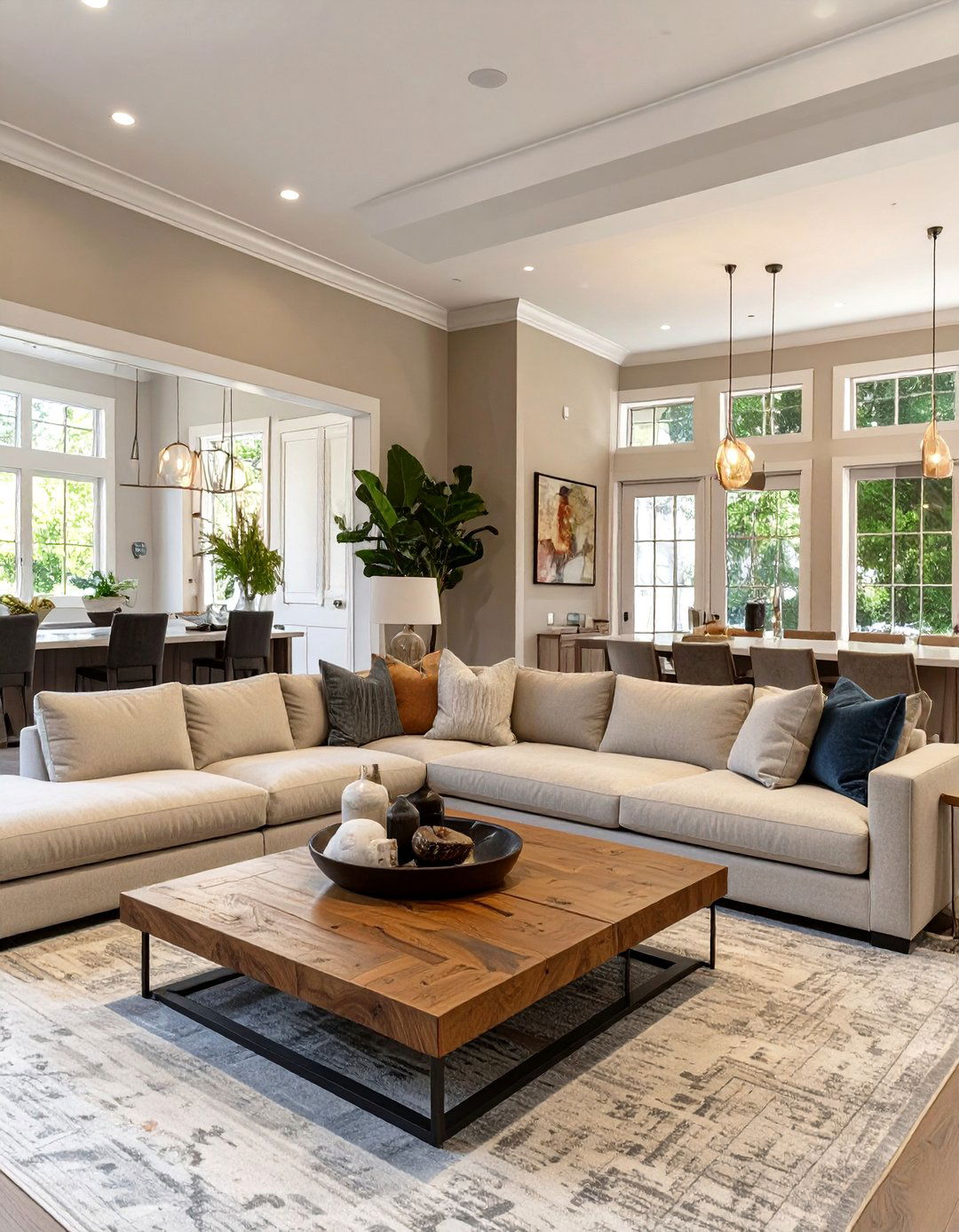 Integrating Large Scale Comfortable Furniture - 30 transitional interior design style ideas
