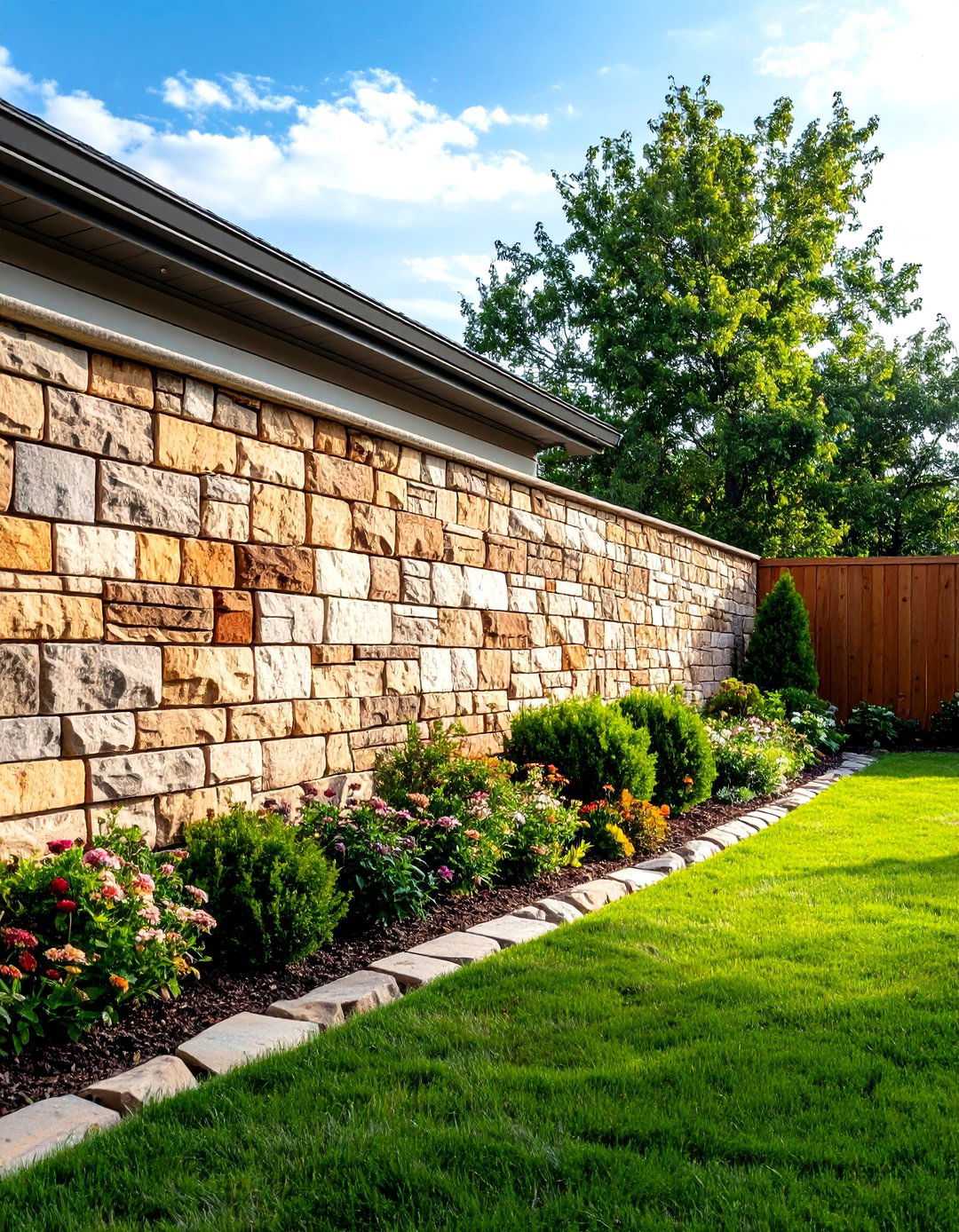 Integrating a Natural Stone Wall - 30 privacy landscaping ideas