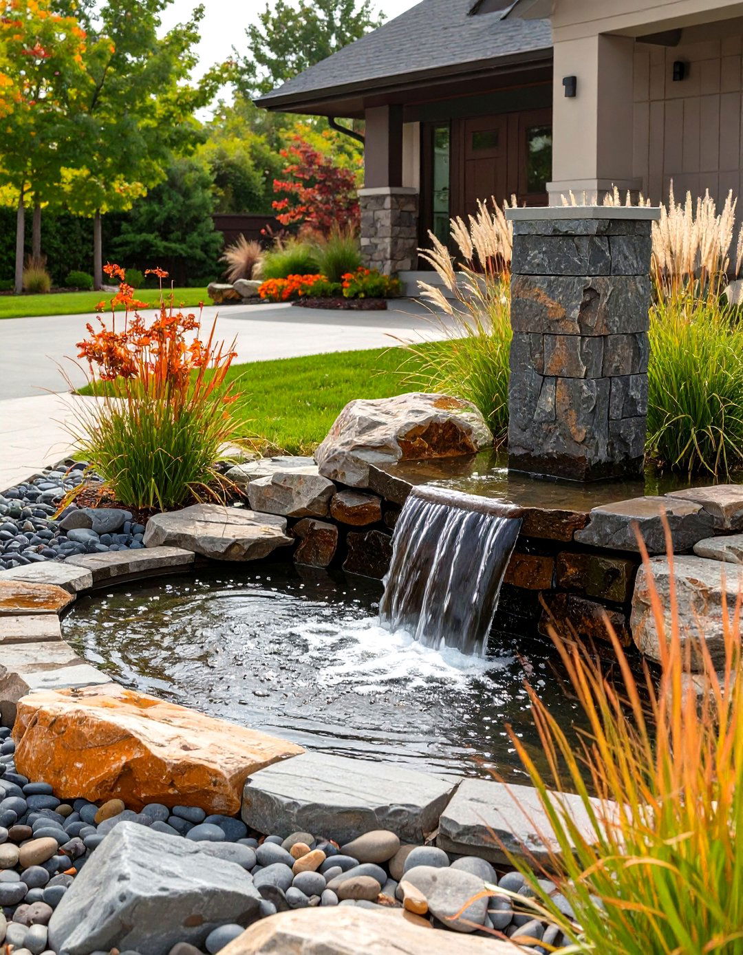 Integrating a Small Water Feature - 30 side driveway landscaping ideas