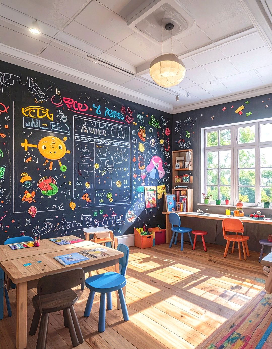 Interactive Chalkboard Game Room - 30 game room paint ideas