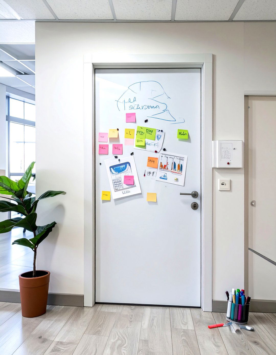 Interactive Whiteboard Door - 30 office door decoration ideas