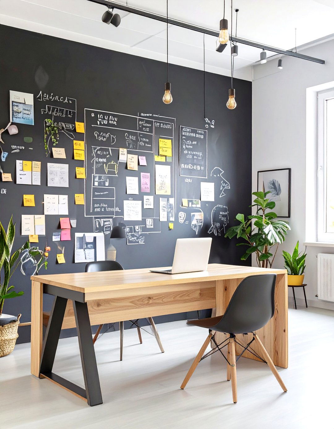 Interactive Whiteboard or Chalkboard Wall - 30 work office decor ideas