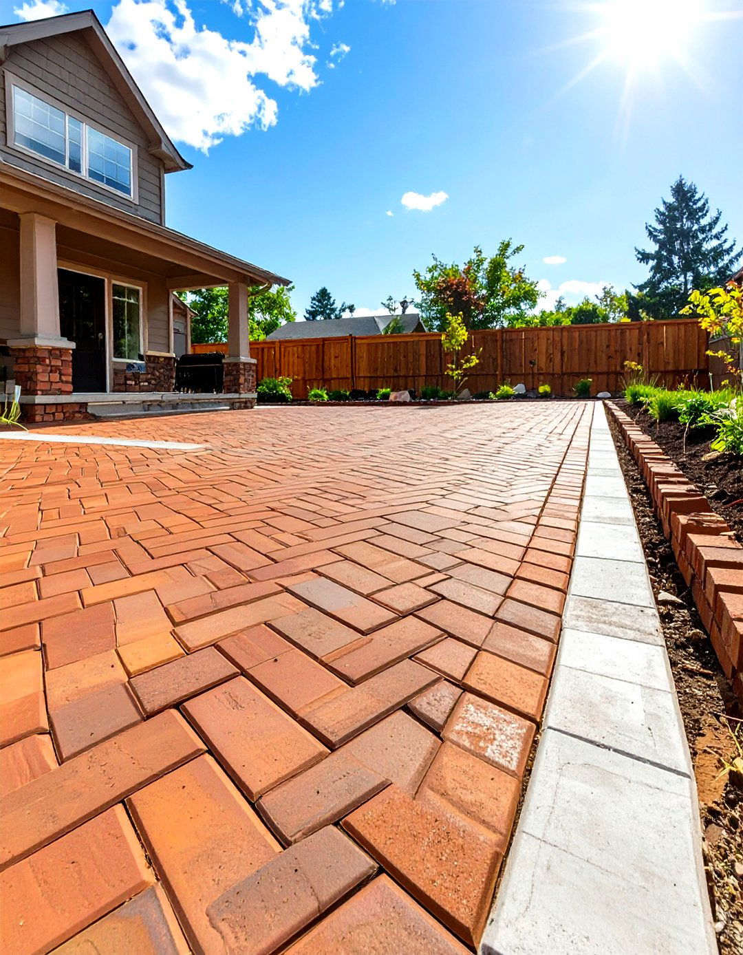 Interlocking Concrete Pavers - 30 stone patio ideas on a budget