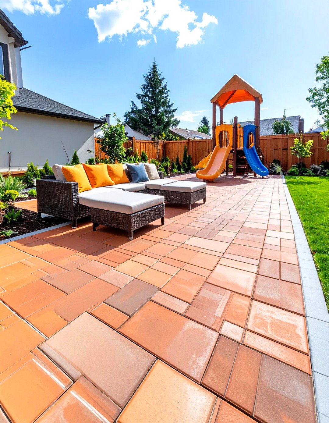 Interlocking Rubber Paver Patio - 30 small cheap patio paver ideas
