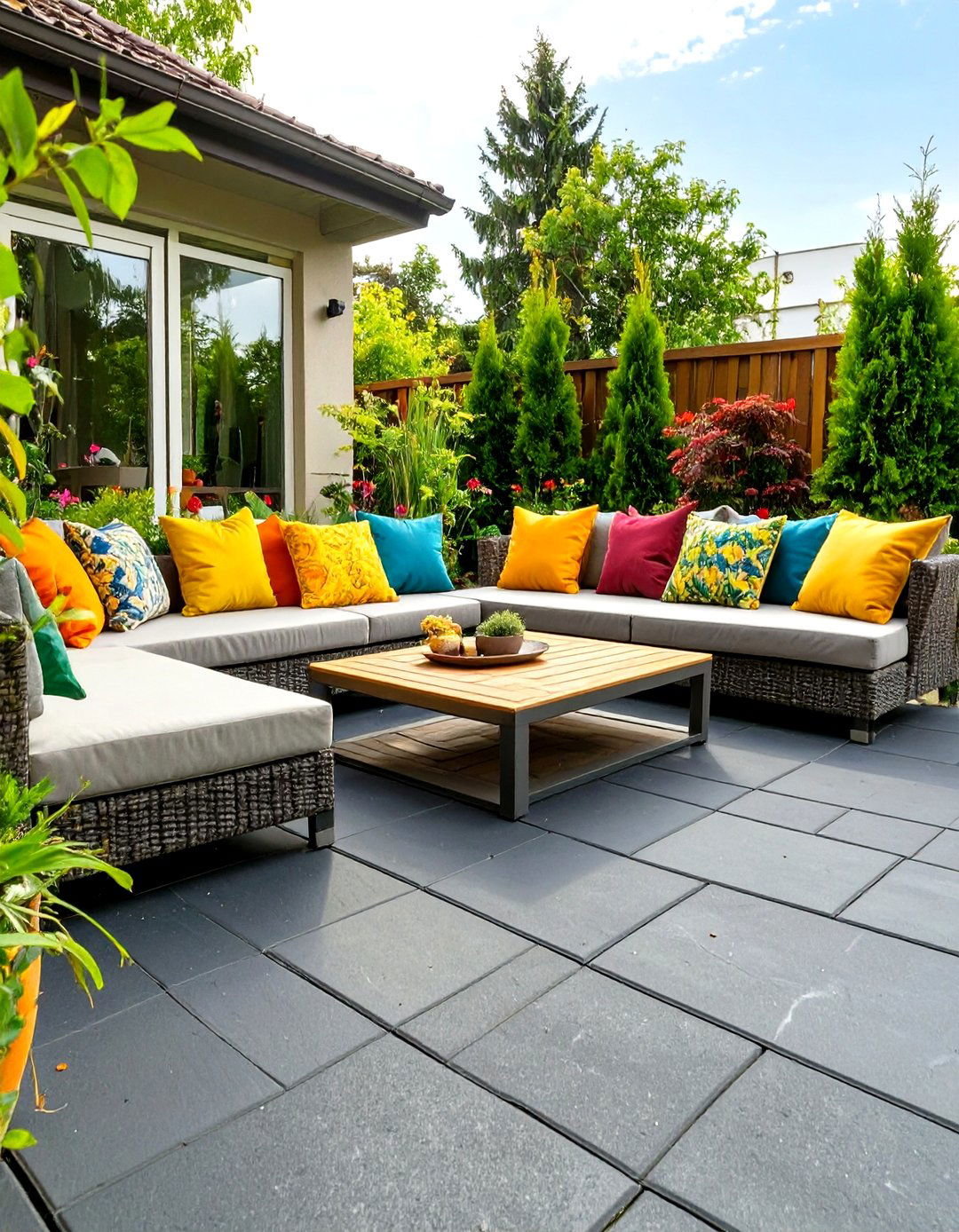 Interlocking Rubber Tile Patio Floor - 30 cheap patio floor ideas