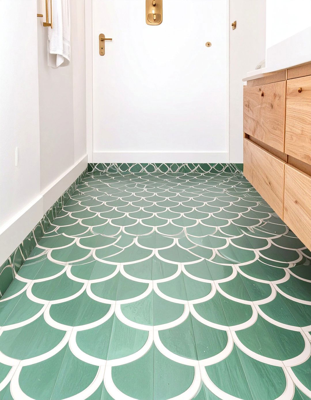 Intricate Moroccan Fish Scale Bathroom Tiles - 30 bathroom floor tiles ideas