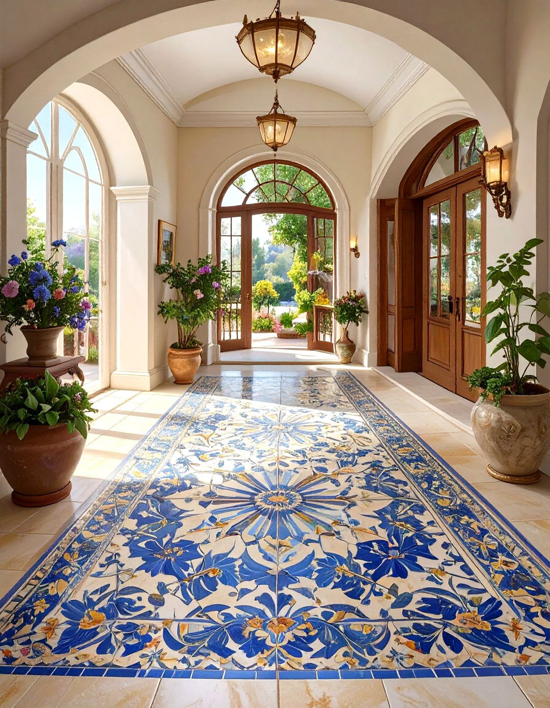 Intricate Mosaic Tile Floor - 30 small entryway tile floor ideas