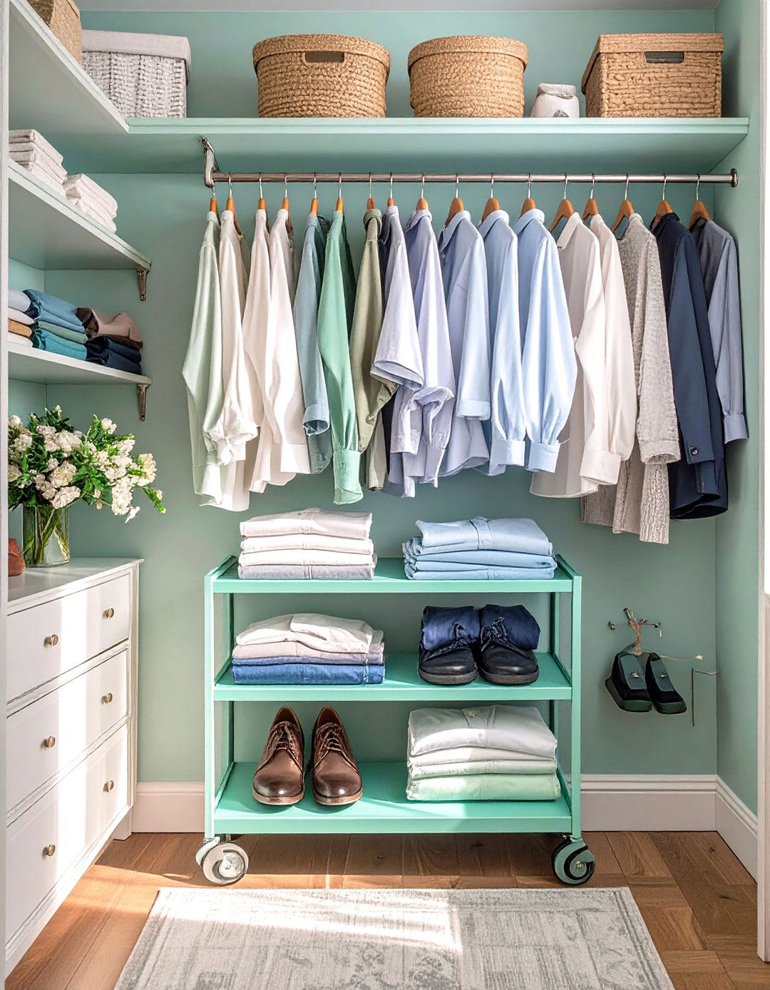 Invest in a Rolling Storage Cart - 30 small closet organizer ideas