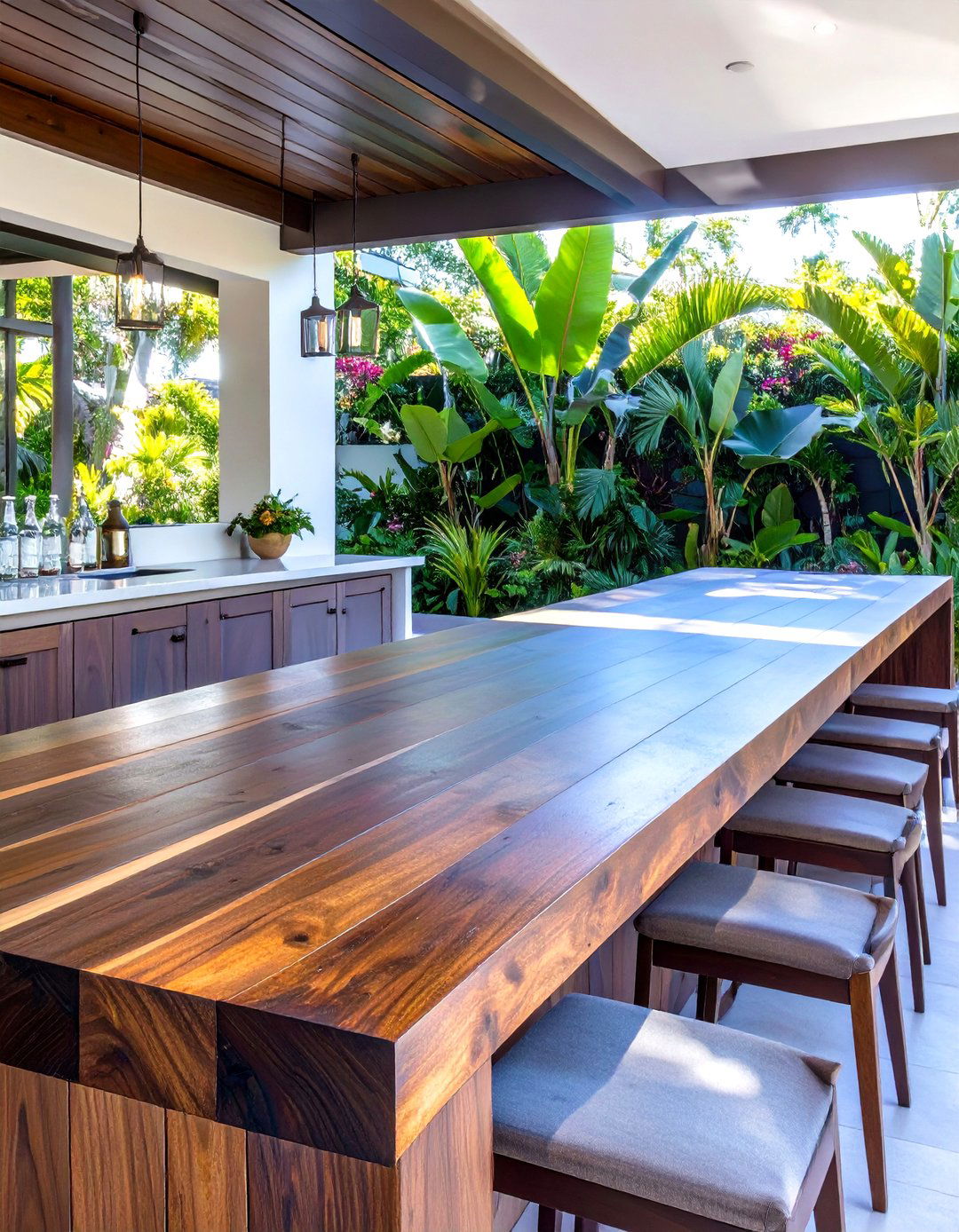 Ipe Wood Outdoor Bar Top - 30 outdoor bar top ideas