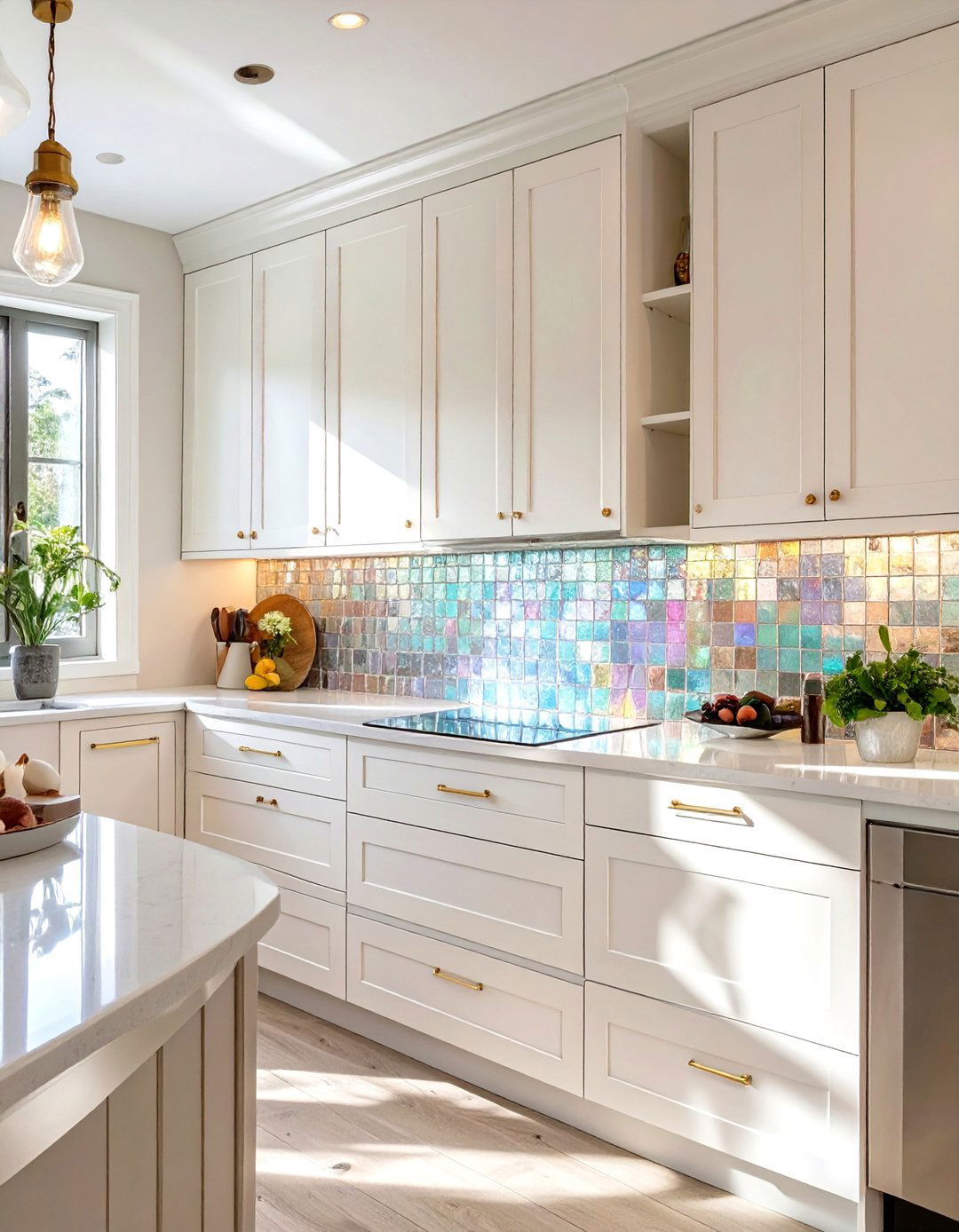 Iridescent Kitchen Tiles - 30 modern kitchen tiles design ideas