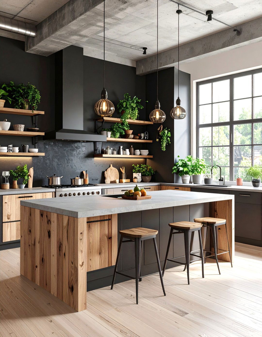 Iron Ore An Industrial Chic Kitchen Accent Wall - 30 2025 paint color trends sherwin williams