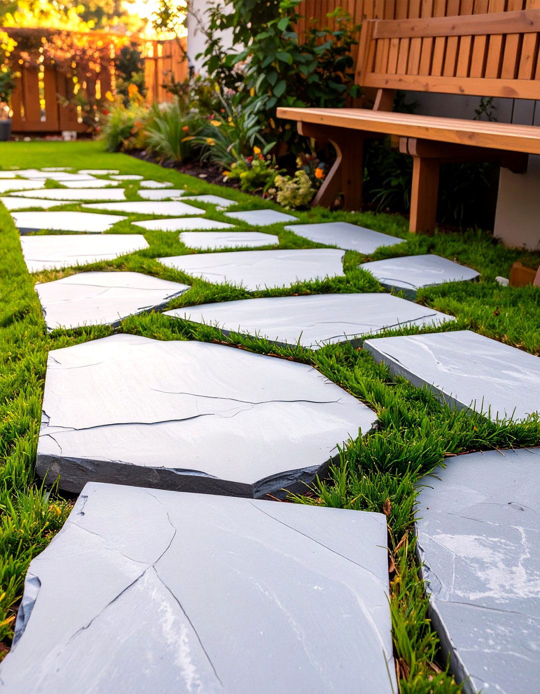 Irregular Flagstone Paver Pathway Patio - 30 small cheap patio paver ideas