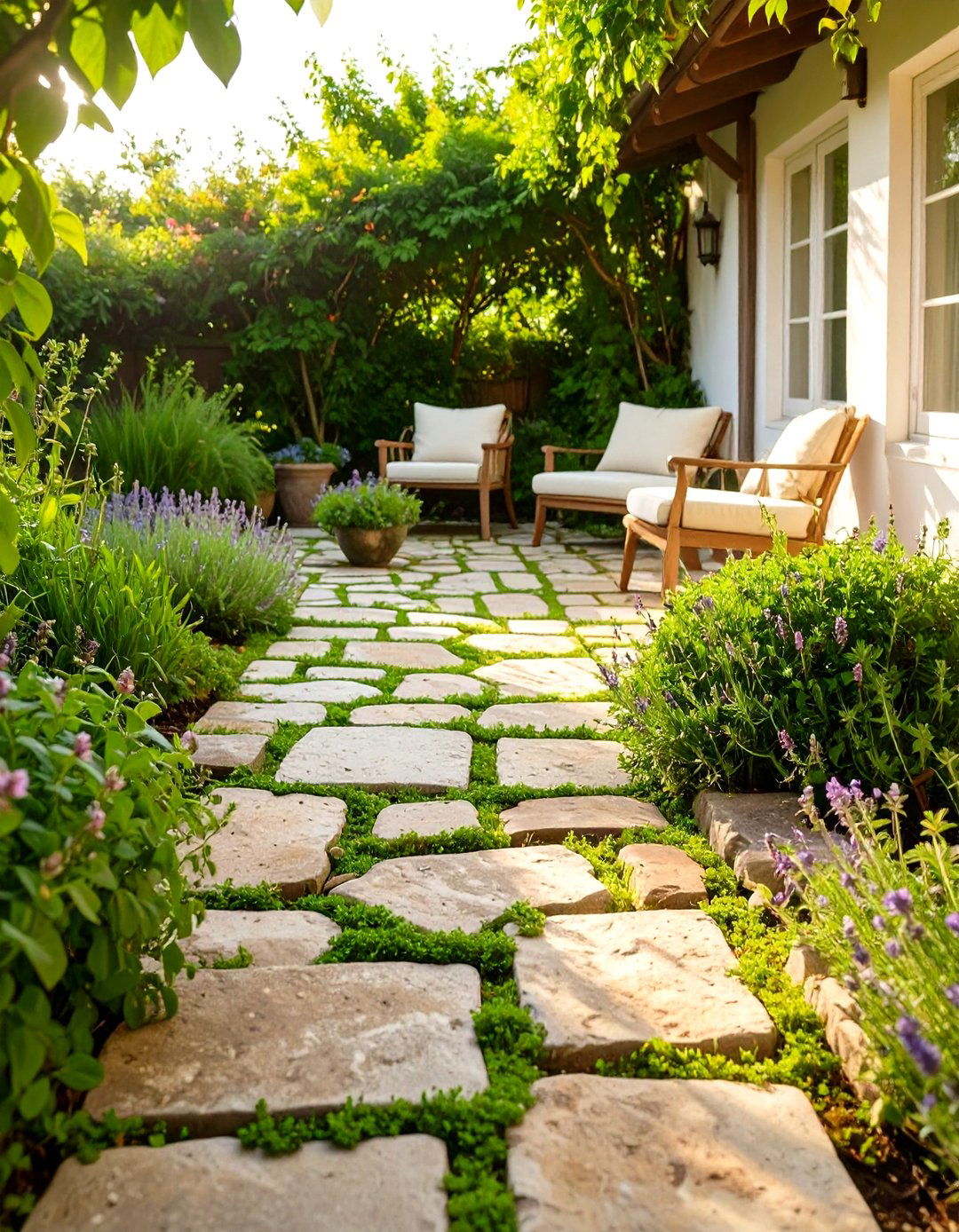 Irregular Flagstone Paver Patio - 30 simple paver patio ideas