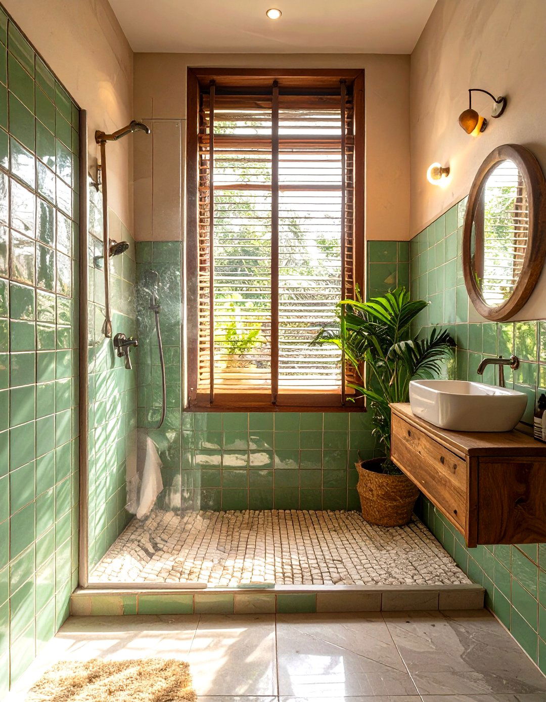 Jalousie Window in Shower - 30 window in shower ideas