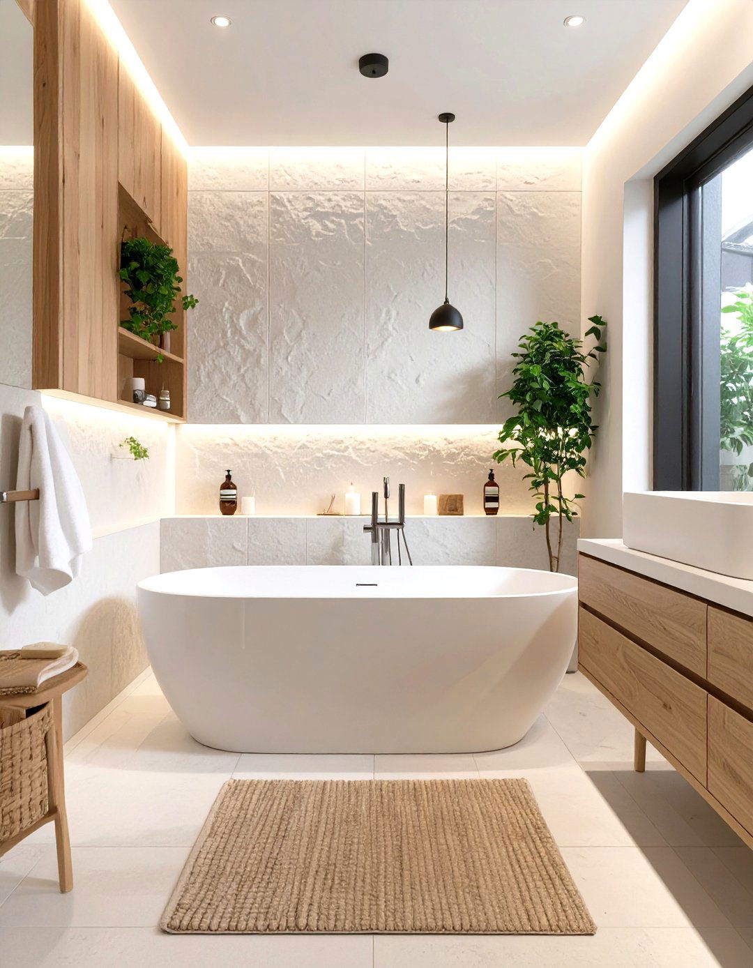 Japandi Fusion Bathroom - 30 modern bathroom decor ideas