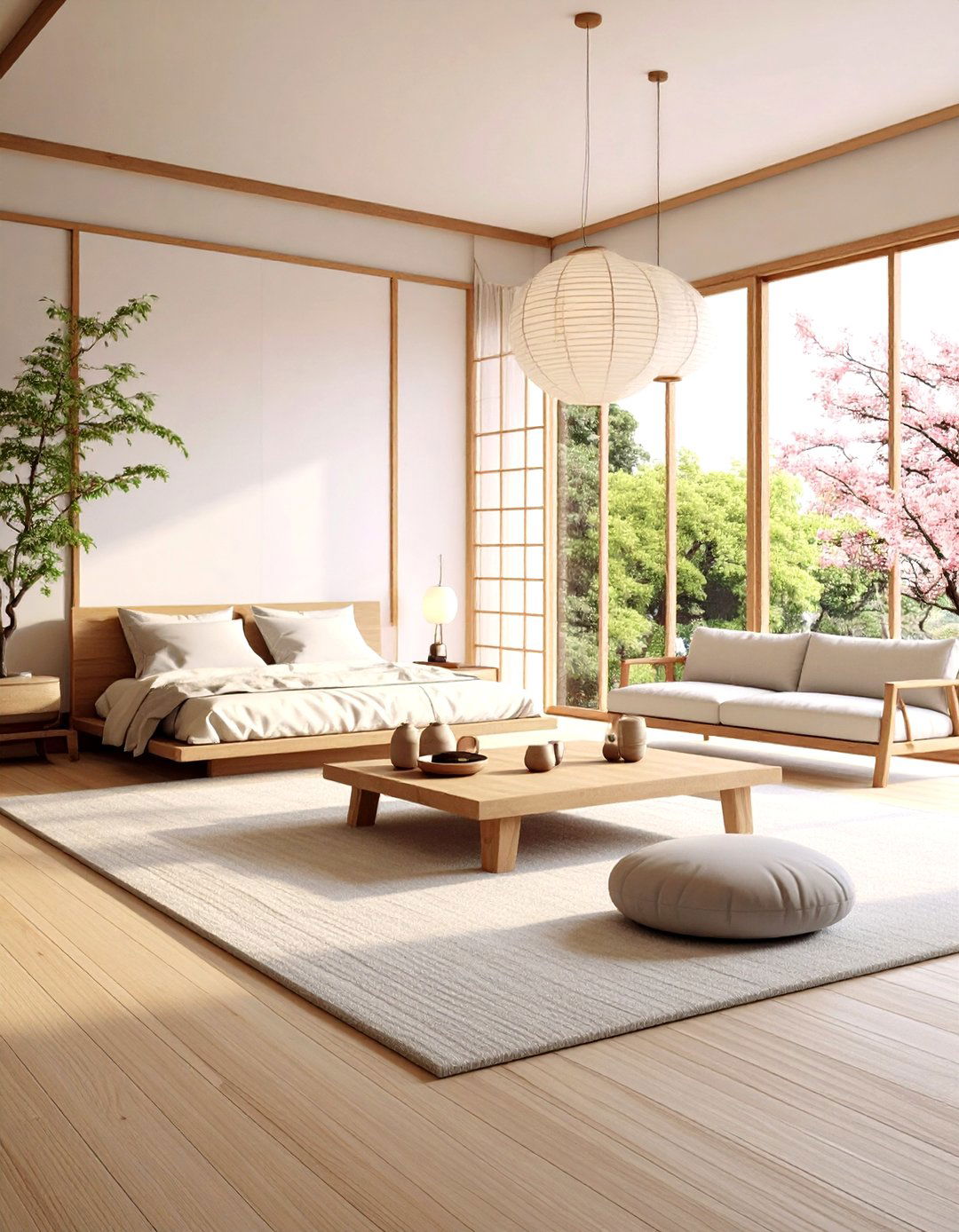 Japandi Fusion Living Bedroom - 30 living room bedroom ideas