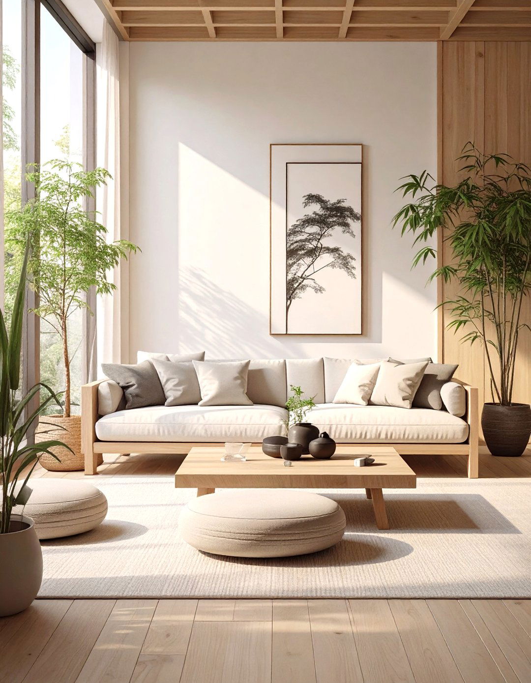 Japandi Fusion Living Room - 30 modern small living room ideas