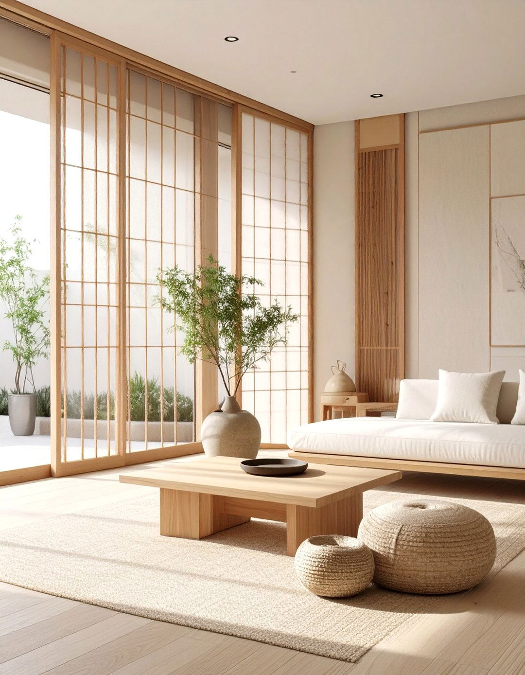 Japandi Fusion Minimalist Living Room - 30 ai minimalist living room ideas