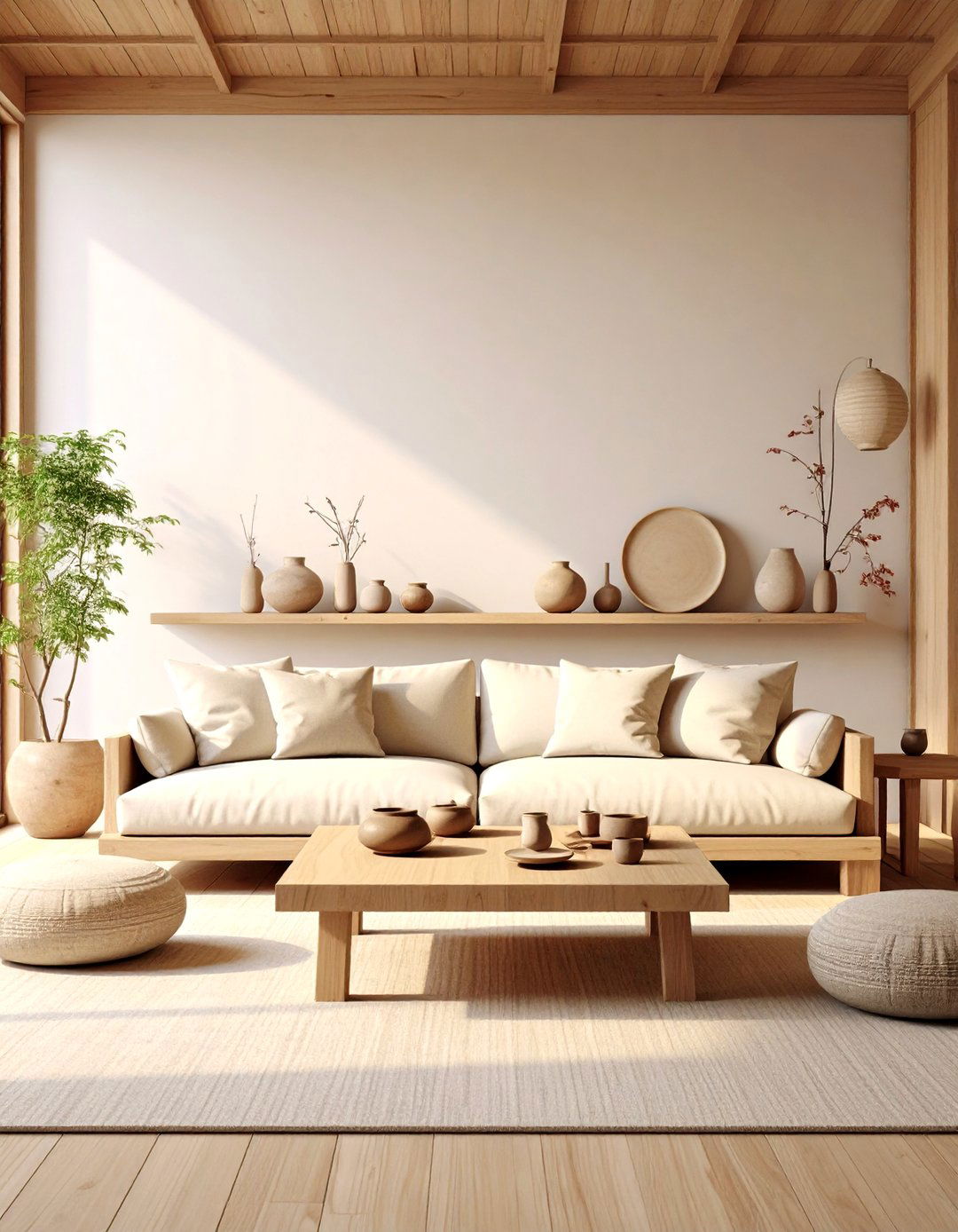 Japandi Living Room Fusion - 30 aesthetic living room ideas