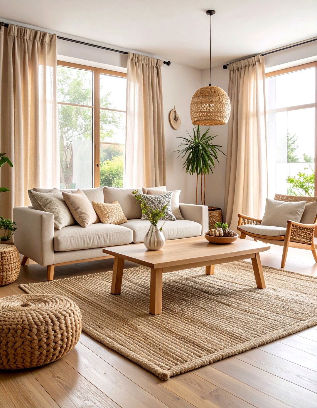 Japandi Living Room Serenity - 30 3d interior design ideas