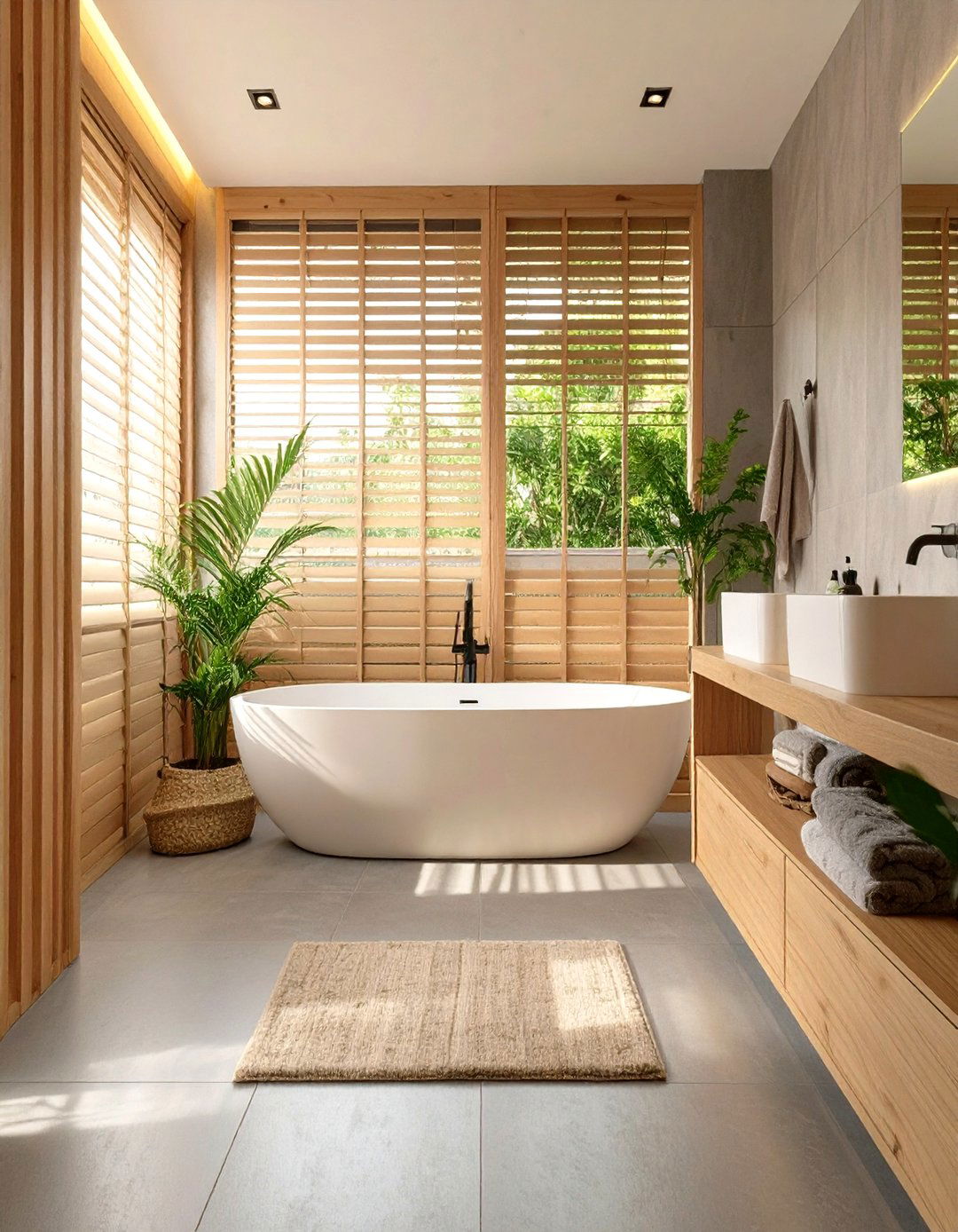 Japandi Style Bathroom - 30 neutral bathroom ideas