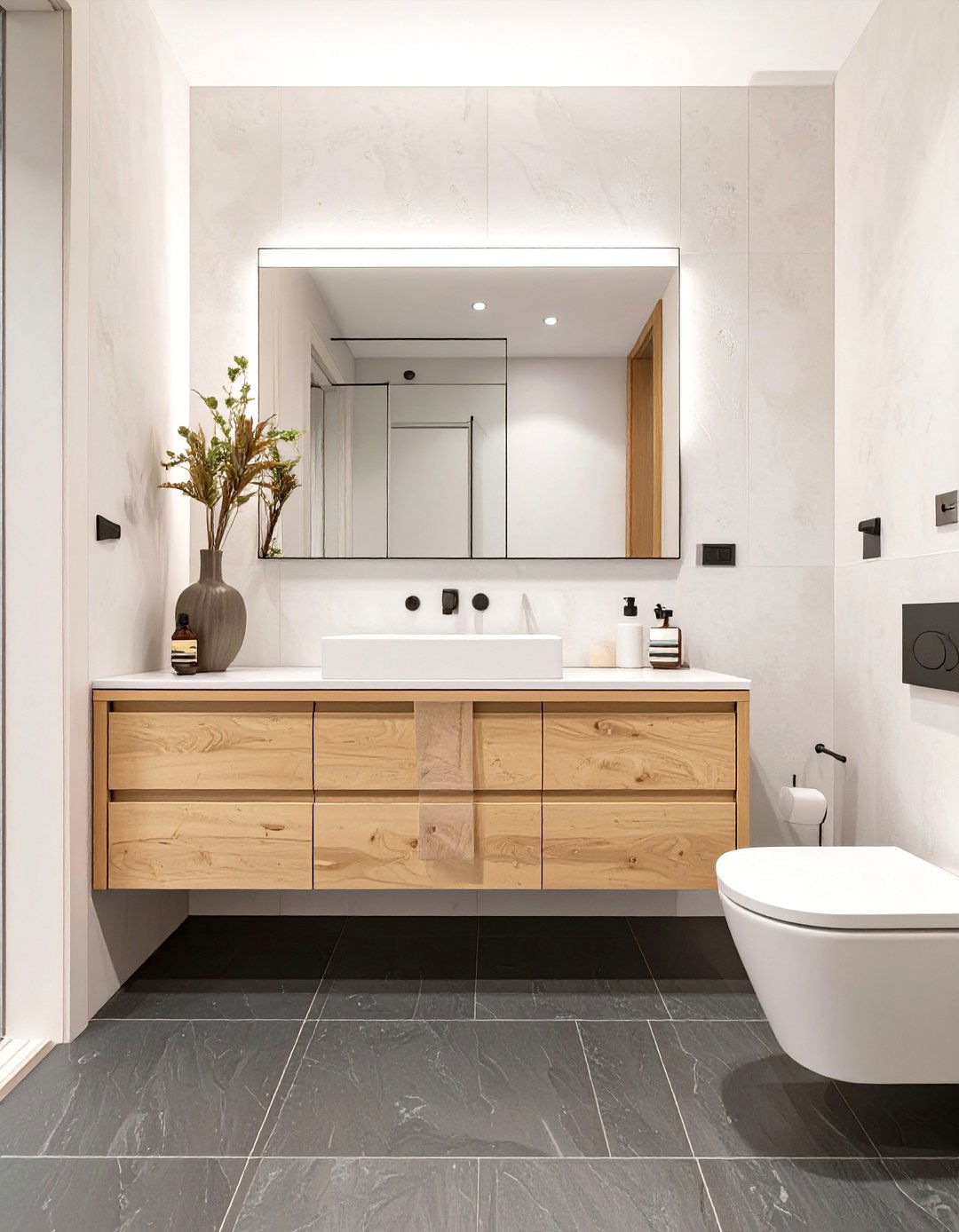 Japandi Style Guest Bathroom - 30 modern guest bathroom ideas