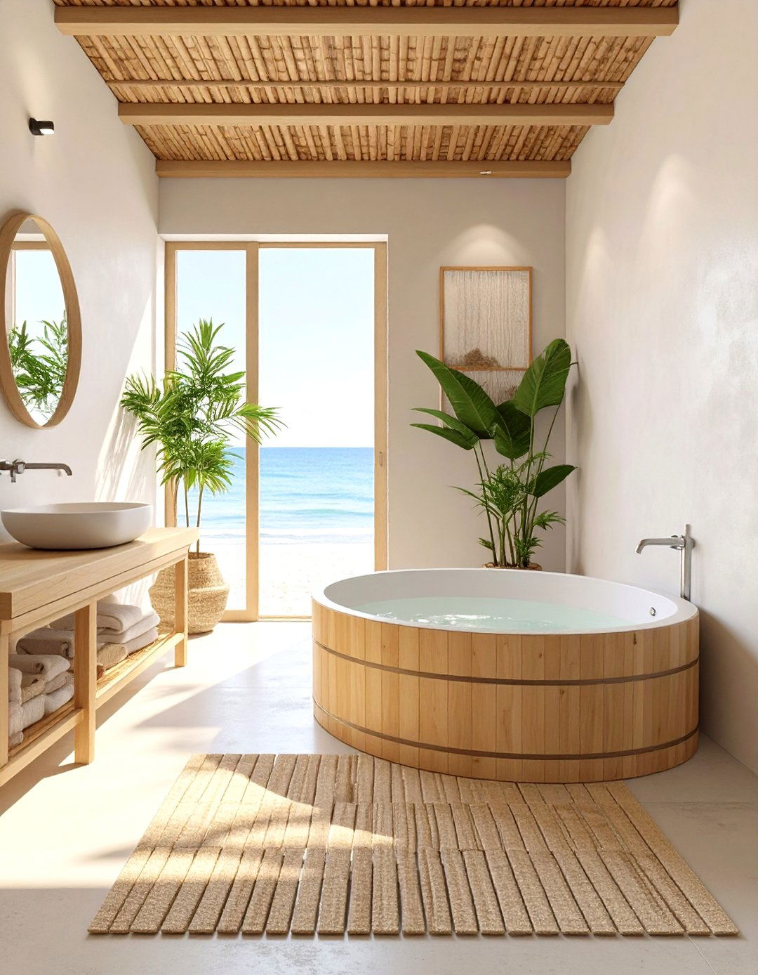 Japanese Coastal Zen Bathroom - 30 beach bathroom ideas