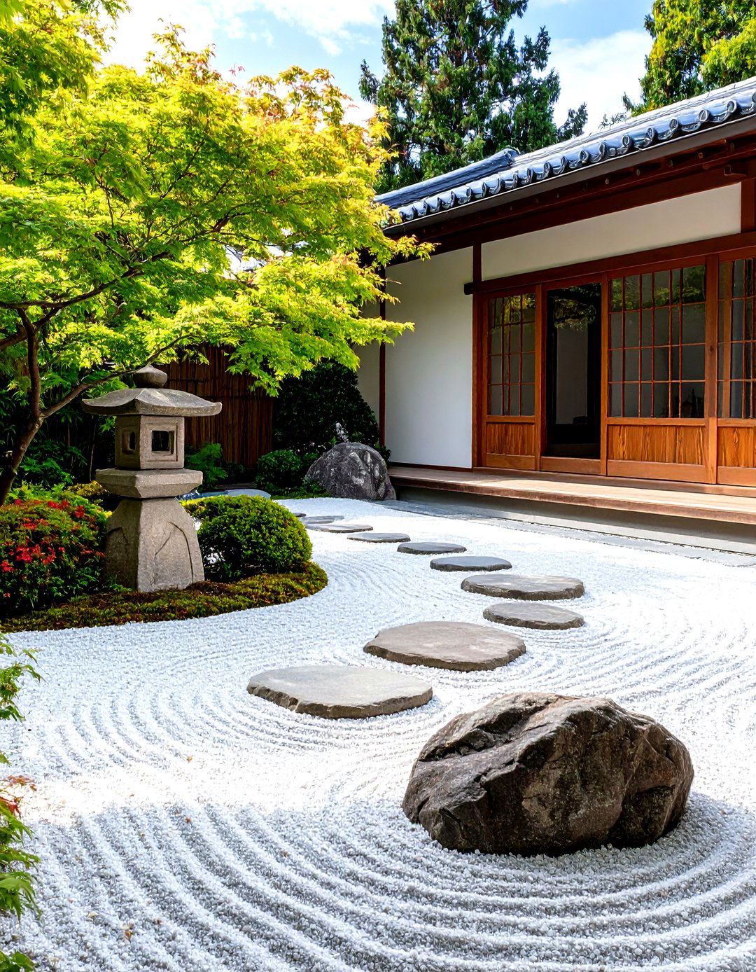 Japanese Garden Inspired Rock Patio - 30 rock patio ideas