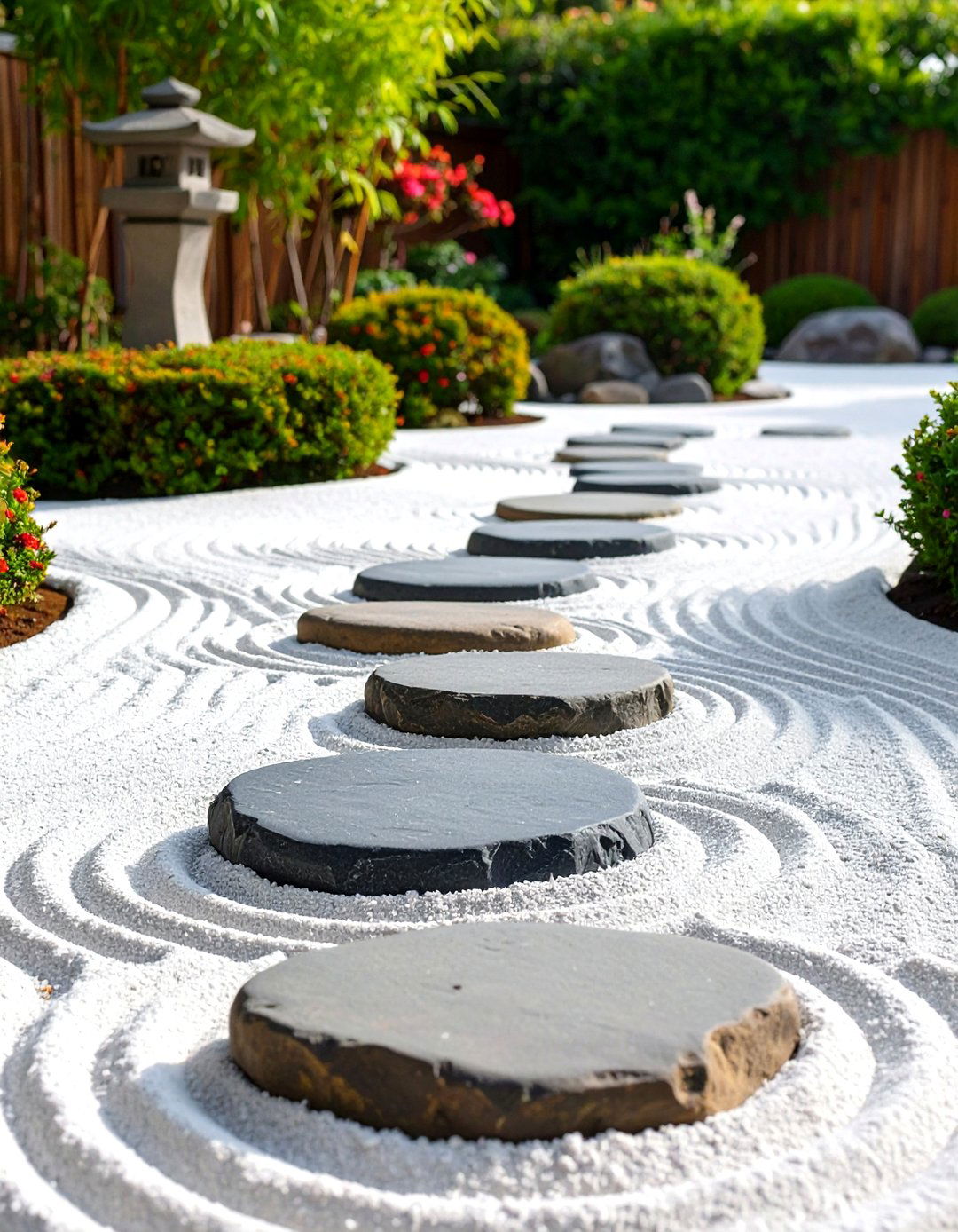 Japanese Garden Stepping Stones - 30 backyard floor ideas